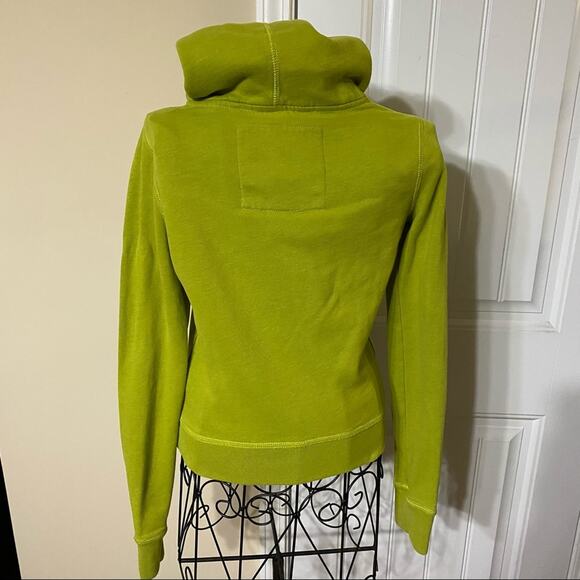 Hollister "Malibu Surf Team" Extra Small Bright Neon Green Pullover Surf Hoodie - Picture 6 of 9